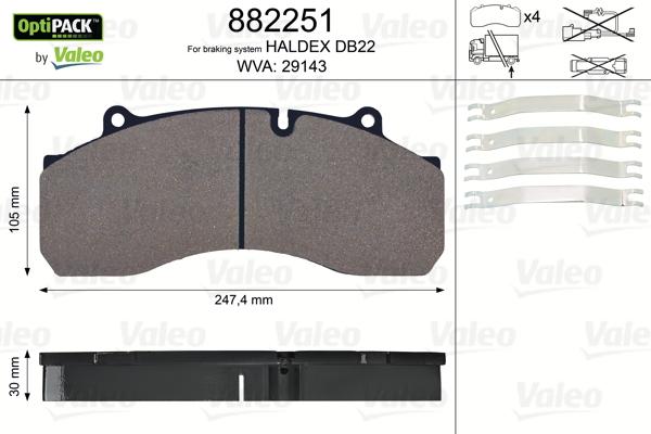 Valeo 882251 - Komplet Pločica, disk-kočnica www.molydon.hr