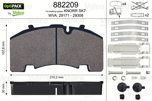 Valeo 882209 - Komplet Pločica, disk-kočnica www.molydon.hr