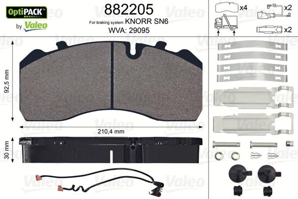 Valeo 882205 - Komplet Pločica, disk-kočnica www.molydon.hr