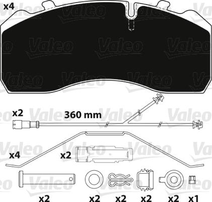 Valeo 882206 - Komplet Pločica, disk-kočnica www.molydon.hr