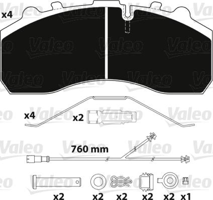 Valeo 882203 - Komplet Pločica, disk-kočnica www.molydon.hr