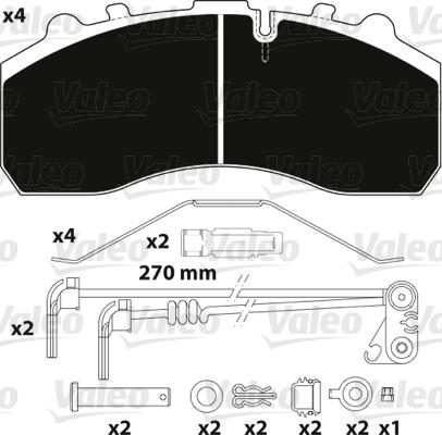 Valeo 882202 - Komplet Pločica, disk-kočnica www.molydon.hr