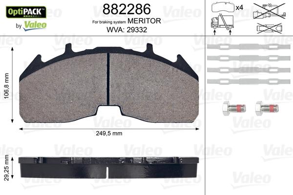 Valeo 882286 - Komplet Pločica, disk-kočnica www.molydon.hr