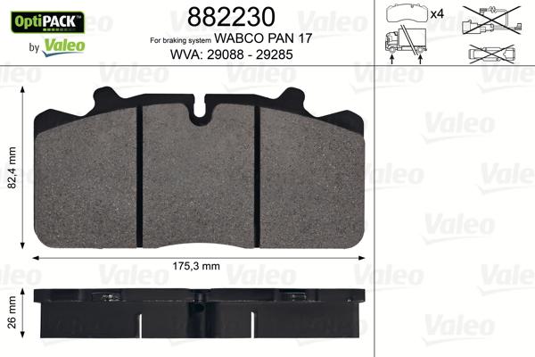 Valeo 882230 - Komplet Pločica, disk-kočnica www.molydon.hr