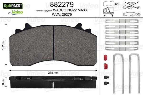 Valeo 882279 - Komplet Pločica, disk-kočnica www.molydon.hr