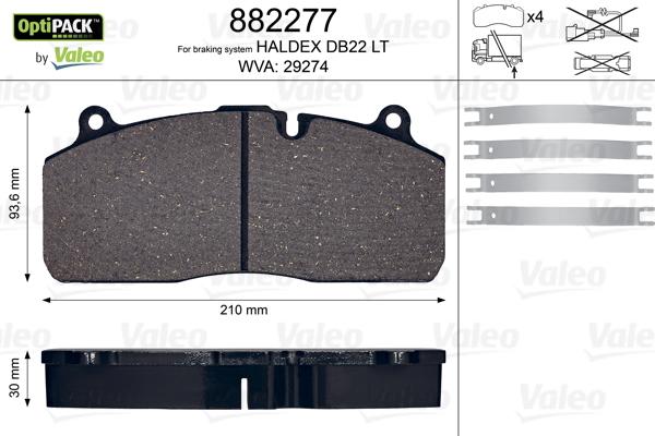 Valeo 882277 - Komplet Pločica, disk-kočnica www.molydon.hr