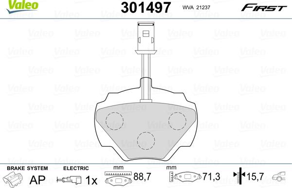 Valeo 301497 - Komplet Pločica, disk-kočnica www.molydon.hr