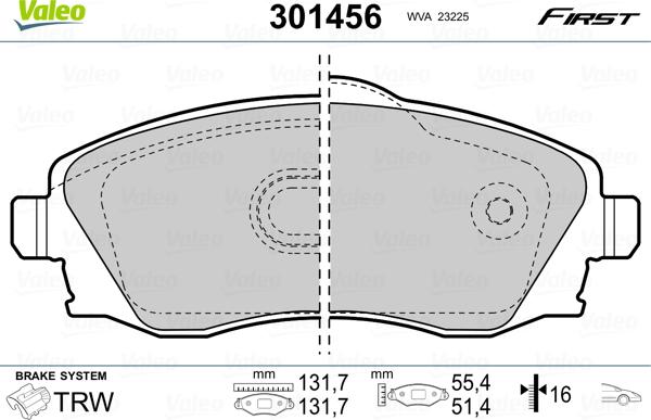 Valeo 301456 - Komplet Pločica, disk-kočnica www.molydon.hr