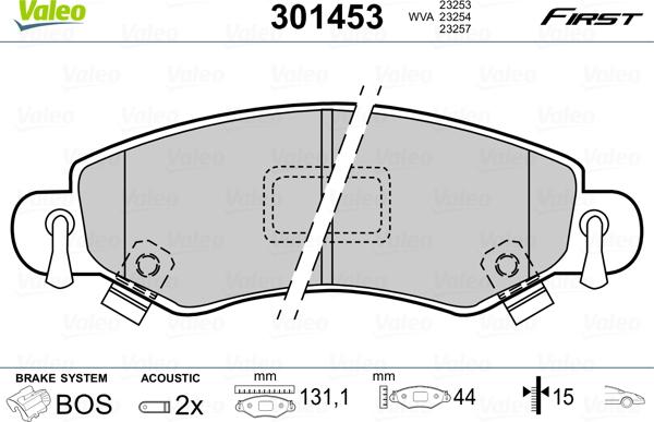 Valeo 301453 - Komplet Pločica, disk-kočnica www.molydon.hr