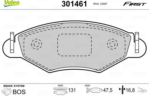 Valeo 301461 - Komplet Pločica, disk-kočnica www.molydon.hr