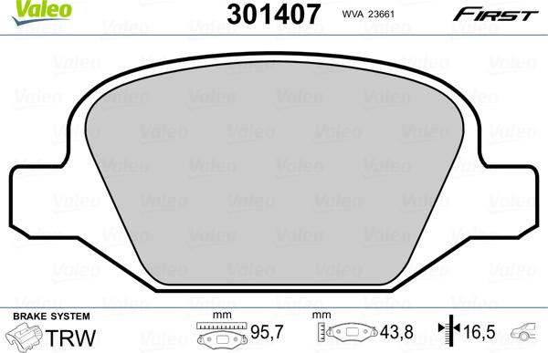 Valeo 301407 - Komplet Pločica, disk-kočnica www.molydon.hr