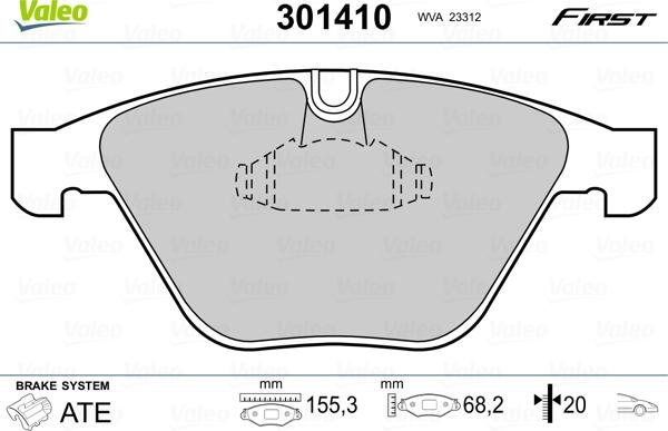 Valeo 301410 - Komplet Pločica, disk-kočnica www.molydon.hr