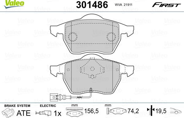 Valeo 301486 - Komplet Pločica, disk-kočnica www.molydon.hr