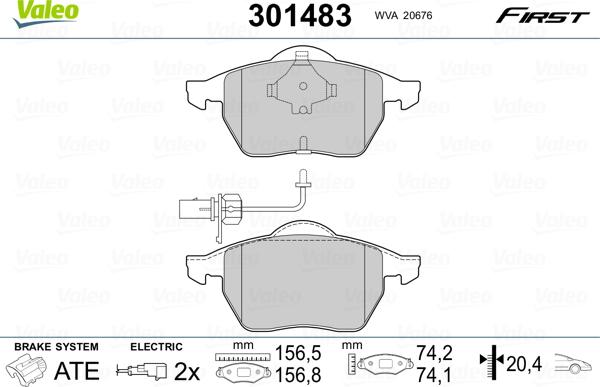 Valeo 301483 - Komplet Pločica, disk-kočnica www.molydon.hr