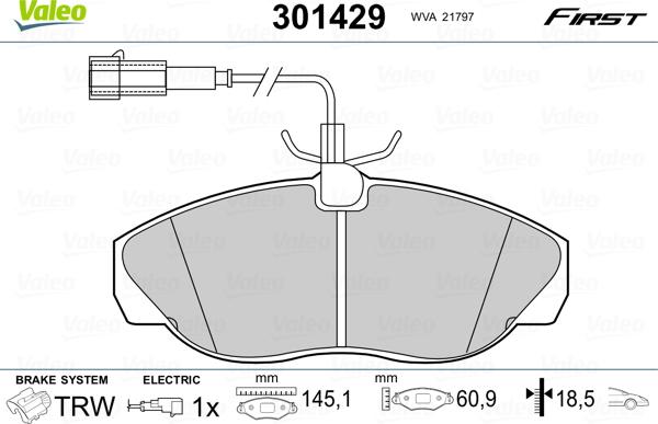 Valeo 301429 - Komplet Pločica, disk-kočnica www.molydon.hr