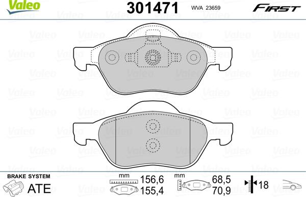 Valeo 301471 - Komplet Pločica, disk-kočnica www.molydon.hr