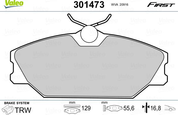 Valeo 301473 - Komplet Pločica, disk-kočnica www.molydon.hr