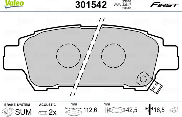 Valeo 301542 - Komplet Pločica, disk-kočnica www.molydon.hr