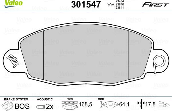 Valeo 301547 - Komplet Pločica, disk-kočnica www.molydon.hr