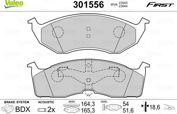 Valeo 301556 - Komplet Pločica, disk-kočnica www.molydon.hr