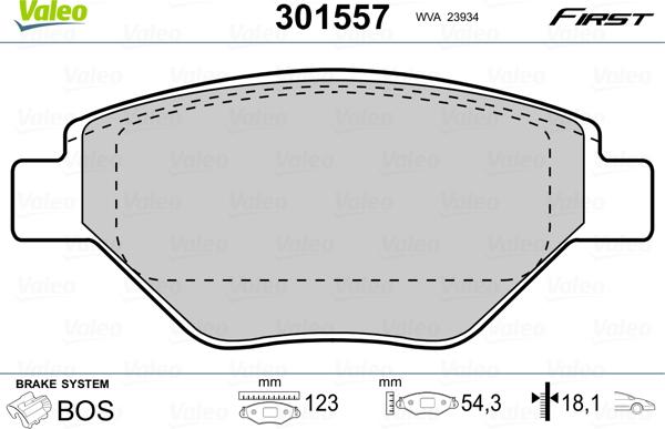 Valeo 301557 - Komplet Pločica, disk-kočnica www.molydon.hr