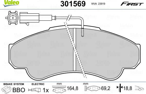 Valeo 301569 - Komplet Pločica, disk-kočnica www.molydon.hr