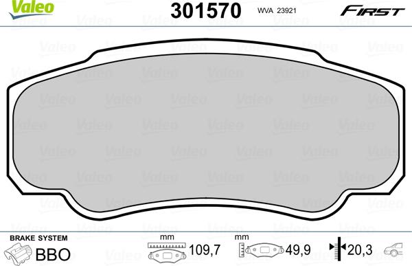 Valeo 301570 - Komplet Pločica, disk-kočnica www.molydon.hr