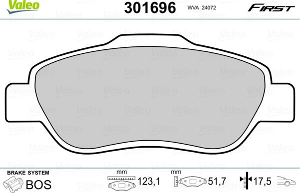 Valeo 301696 - Komplet Pločica, disk-kočnica www.molydon.hr