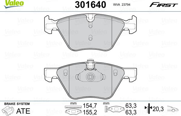 Valeo 301640 - Komplet Pločica, disk-kočnica www.molydon.hr