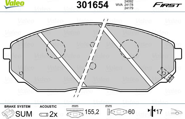 Valeo 301654 - Komplet Pločica, disk-kočnica www.molydon.hr