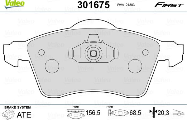 Valeo 301675 - Komplet Pločica, disk-kočnica www.molydon.hr