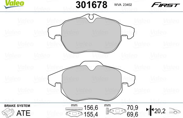 Valeo 301678 - Komplet Pločica, disk-kočnica www.molydon.hr