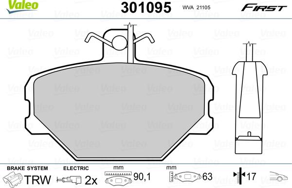 Valeo 301095 - Komplet Pločica, disk-kočnica www.molydon.hr