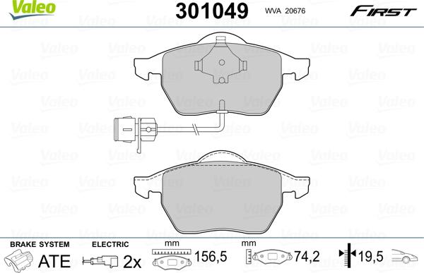 Valeo 301049 - Komplet Pločica, disk-kočnica www.molydon.hr