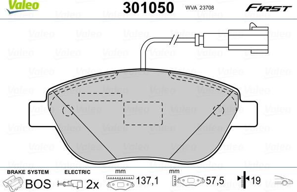 Valeo 301050 - Komplet Pločica, disk-kočnica www.molydon.hr