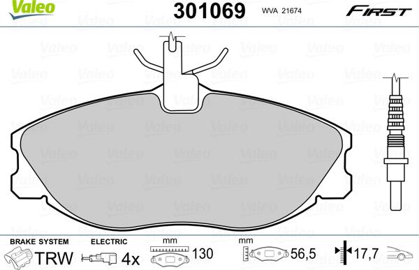 Valeo 301069 - Komplet Pločica, disk-kočnica www.molydon.hr