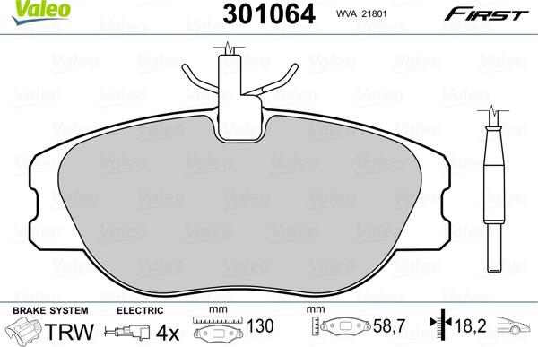 Valeo 301064 - Komplet Pločica, disk-kočnica www.molydon.hr