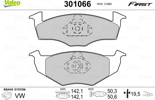 Valeo 301066 - Komplet Pločica, disk-kočnica www.molydon.hr