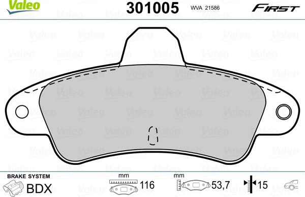 Valeo 301005 - Komplet Pločica, disk-kočnica www.molydon.hr