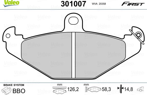 Valeo 301007 - Komplet Pločica, disk-kočnica www.molydon.hr