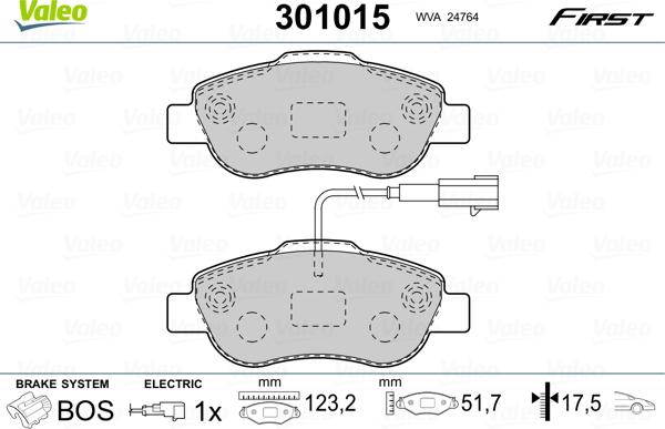 Valeo 301015 - Komplet Pločica, disk-kočnica www.molydon.hr