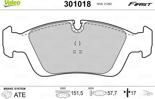 Valeo 301018 - Komplet Pločica, disk-kočnica www.molydon.hr