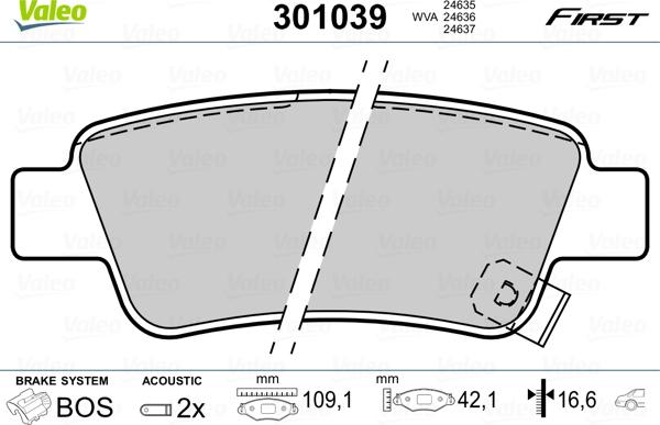 Valeo 301039 - Komplet Pločica, disk-kočnica www.molydon.hr