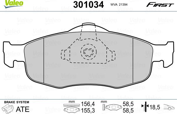 Valeo 301034 - Komplet Pločica, disk-kočnica www.molydon.hr