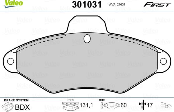 Valeo 301031 - Komplet Pločica, disk-kočnica www.molydon.hr