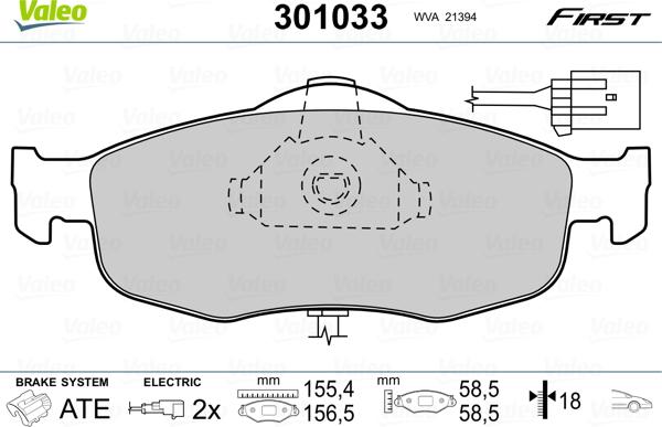 Valeo 301033 - Komplet Pločica, disk-kočnica www.molydon.hr