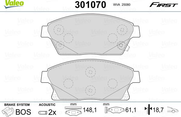 Valeo 301070 - Komplet Pločica, disk-kočnica www.molydon.hr