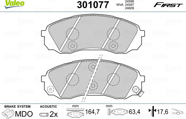 Valeo 301077 - Komplet Pločica, disk-kočnica www.molydon.hr