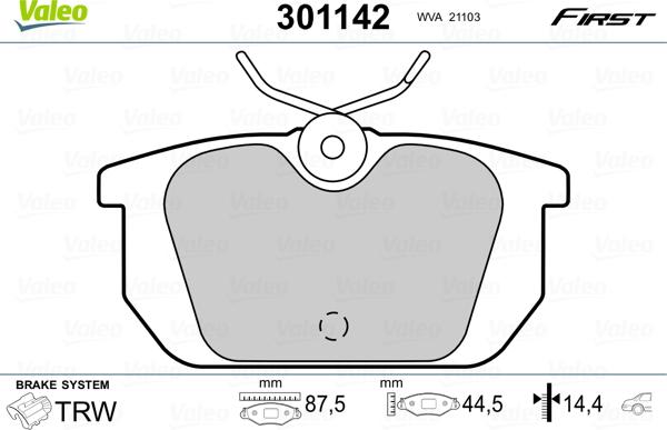 Valeo 301142 - Komplet Pločica, disk-kočnica www.molydon.hr