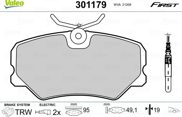 Valeo 301179 - Komplet Pločica, disk-kočnica www.molydon.hr